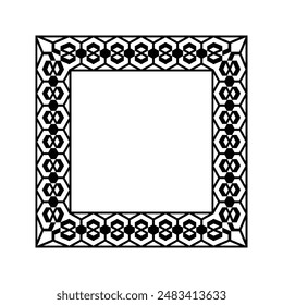 Diseño de patrón de borde cuadrado geométrico ornamental con Formas simétricas