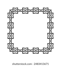 Ornamental Geometric Square Border Pattern Design with Symmetrical Shapes