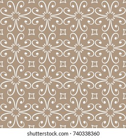 Ornamental geometric tiles seamless vector pattern. Abstract arabesque background.