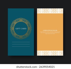 Ornamental Gift Card Design Template with Decorative Border Element