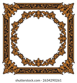 Ornamental Gold Border in a Sleek Rectangular Format