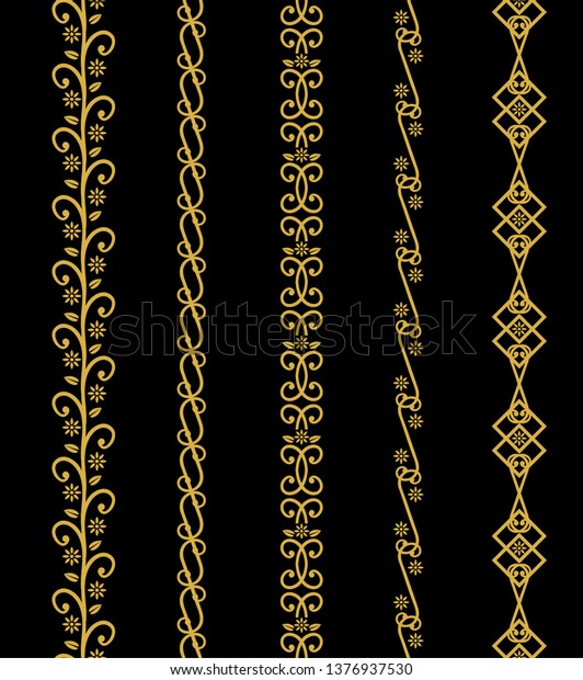 Ornamental gold borders, frames\
and dividers. Decorative floral flourish pattern\
embellishments.