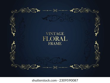 Ornamental golden abstract frame background.. Original vector design..