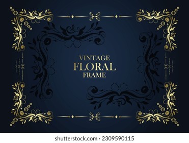 Ornamental golden abstract frame background.. Original vector design..