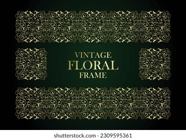 Ornamental golden abstract frame background.. Original vector design.