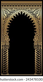 Ornamental golden arch in Indian or Arabic style