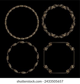 Ornamental Golden Circular Frame art