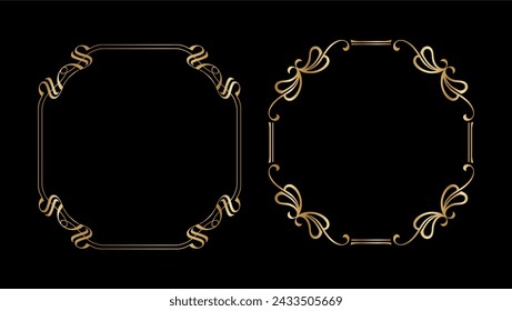 Ornamental Golden Circular Frame art