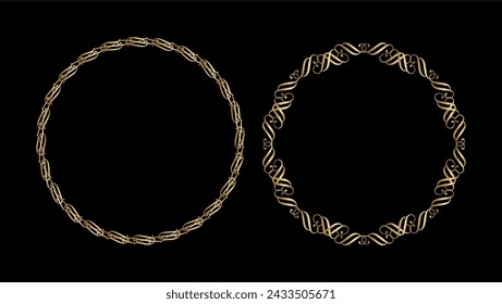Ornamental Golden Circular Frame art