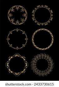 Ornamental Golden Circular Frame Collection