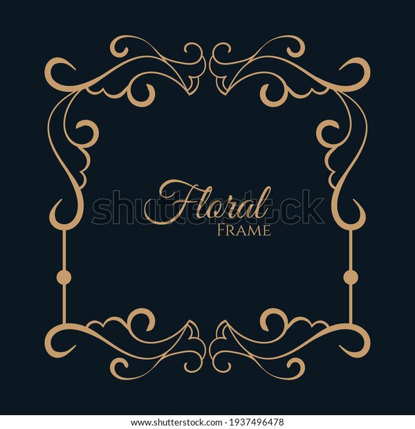 Ornamental Golden Decorative Floral Frame Background Stock Vector Royalty Free 1937496478