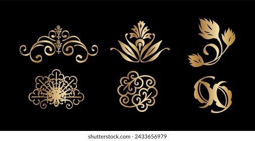 Ornamental Golden Floral Colección de arte