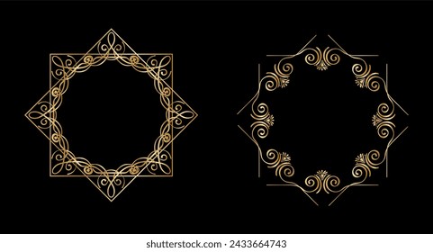 Ornamental Golden Frame Collection art