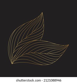 ornamental golden leaves vector graphic artwork