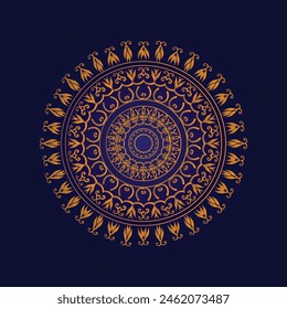 Ornamental golden Luxury mandala background with gold mandala ornament