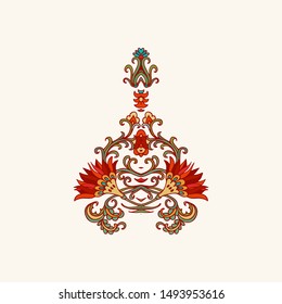 Ornamental golden vector decorative composition - frame decoration, adornment