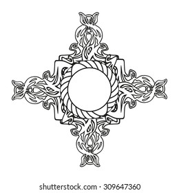 ornamental gothic cross from Celtic pattern