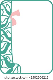 Ornamental green in the Art Nouveau and Victorian Art Deco styles, intricately hand-drawn and available as vector art.