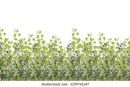  Ornamental green plant in the form of a hedge.Realistic garden shrub, seasonal bush, boxwood, tree crown bush foliage.For decorate of a park, a garden or a green fence.
