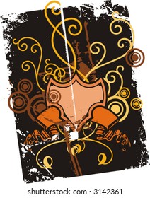 Ornamental grunge shield background series. Check my portfolio for more of this exquisite series as well as thousands of other great vector items.