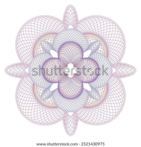 An ornamental guilloche rosette. A vector image.