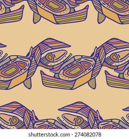 Ornamental hand drawn seamless pattern