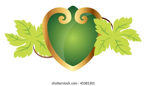 Ornamental heart with leafs