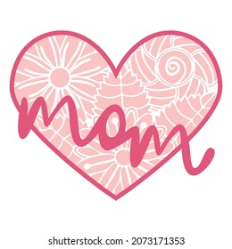 ornamental heart shaped 3d decoration. Cutout lacy ornate heart. Valentine's day greeting card. Laser cutting design element