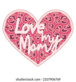 ornamental heart shaped 3d decoration. Cutout lacy ornate heart. Valentine's day greeting card. Laser cutting design element