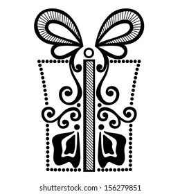 Ornamental Holiday Gift (Vector), Patterned design