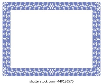 Ornamental horizontal frame. Design element for advertisements, flyer, web, wedding and other invitations or greeting cards. Vector clip art.