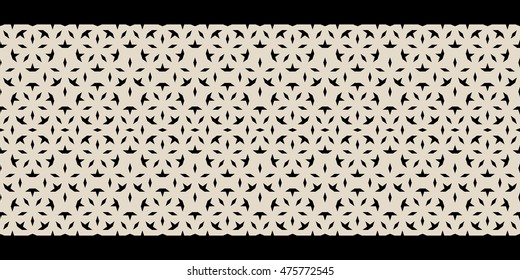 Ornamental horizontal seamless pattern. Turkish ornaments style. Endless texture of grille with an ornament. Vector illustration