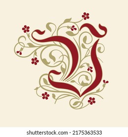 3,130 V vector flower font letter Images, Stock Photos & Vectors ...