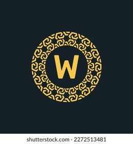 Ornamental initial letter Z circle emblem frame logo