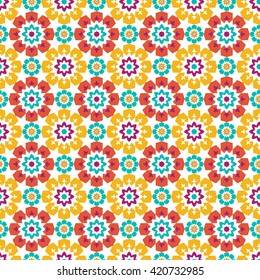 Ornamental islamic tile seamless pattern