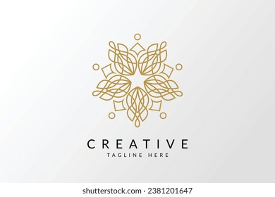 Ornamental jewelry logo, abstract flower icon for beauty salon, beauty icon, spa logo, flower icon.