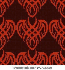 Rastreo vectorial sin soldadura de tejido ornamental en tonos anaranjados y marrones como textura de tela