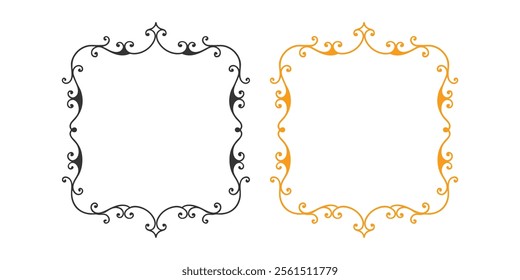 Ornamental label frame vector illustration design image. Luxury vintage frames set, sticker or invitation card. Decorative vintage borders and frames, floral ornament, Wedding and restaurant menu.