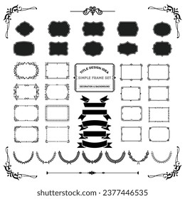 Ornamental label frames. decorative vintage frame and retro badge. Set of vintage frame and icon. Vector illustration.