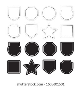Ornamental label frames. Old ornate labels, decorative vintage frame and retro badge. Royal wedding insignia, sale sticker or invitation card. Isolated vector symbols set