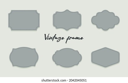 Ornamental label frames. Old ornate labels, decorative vintage frame and retro badge. Royal wedding insignia, sale sticker or invitation card. Vector illustration.