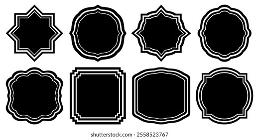 Ornamental label frames. set of luxury vintage frames, collection of retro labels, sale sticker or invitation card. Vector illustration. 