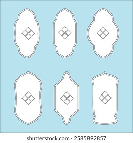 Ornamental label frames. set of luxury vintage frames, collection of retro labels, Royal wedding insignia, sale sticker or invitation card. Isolated vector symbols