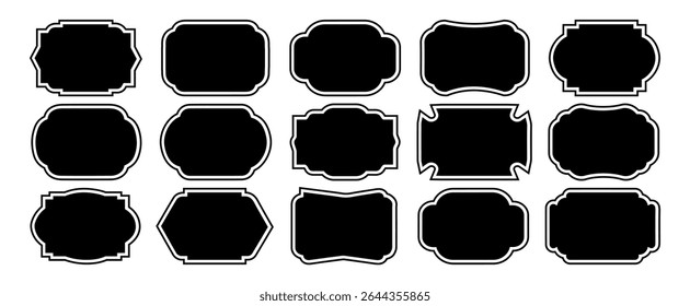 Ornamental label frames. set of luxury Ornate borders frames, collection of retro labels, Royal wedding insignia, sale sticker or invitation card. Isolated vector symbols