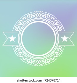 ornamental label on color background