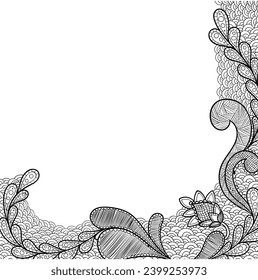 Ornamental lace background in black colour