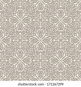 Ornamental lace background, vector seamless pattern