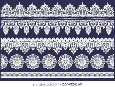 Ornamental lace border inspired by Middle Eastern and Indian fabric patterns