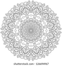 Ornamental lace mandala. Floral round