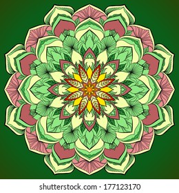 Ornamental lace pattern. Circle.